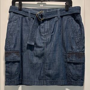 Cute Sonoma Lifestyle Everyday Modern Fit Denim Blue Skort w/Adjustable Belt